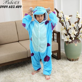[mã BLUE5 giảm 5k] Bộ Đồ hình thú lừa xanh liền thân lông mịn Pijama Cho Người Lớn và Trẻ Em Hoạt Hình Cosplay