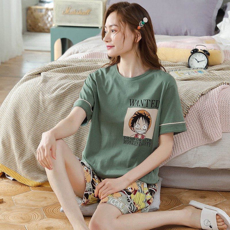 Bộ Đồ Ngủ Cotton Ngắn Tay Họa Tiết Đáng Yêu Cho Nữ 2021 | BigBuy360 - bigbuy360.vn