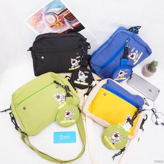 Túi mini đeo chéo Unisex canvas phối màu kèm túi nhỏ Ovan.vn TB2643