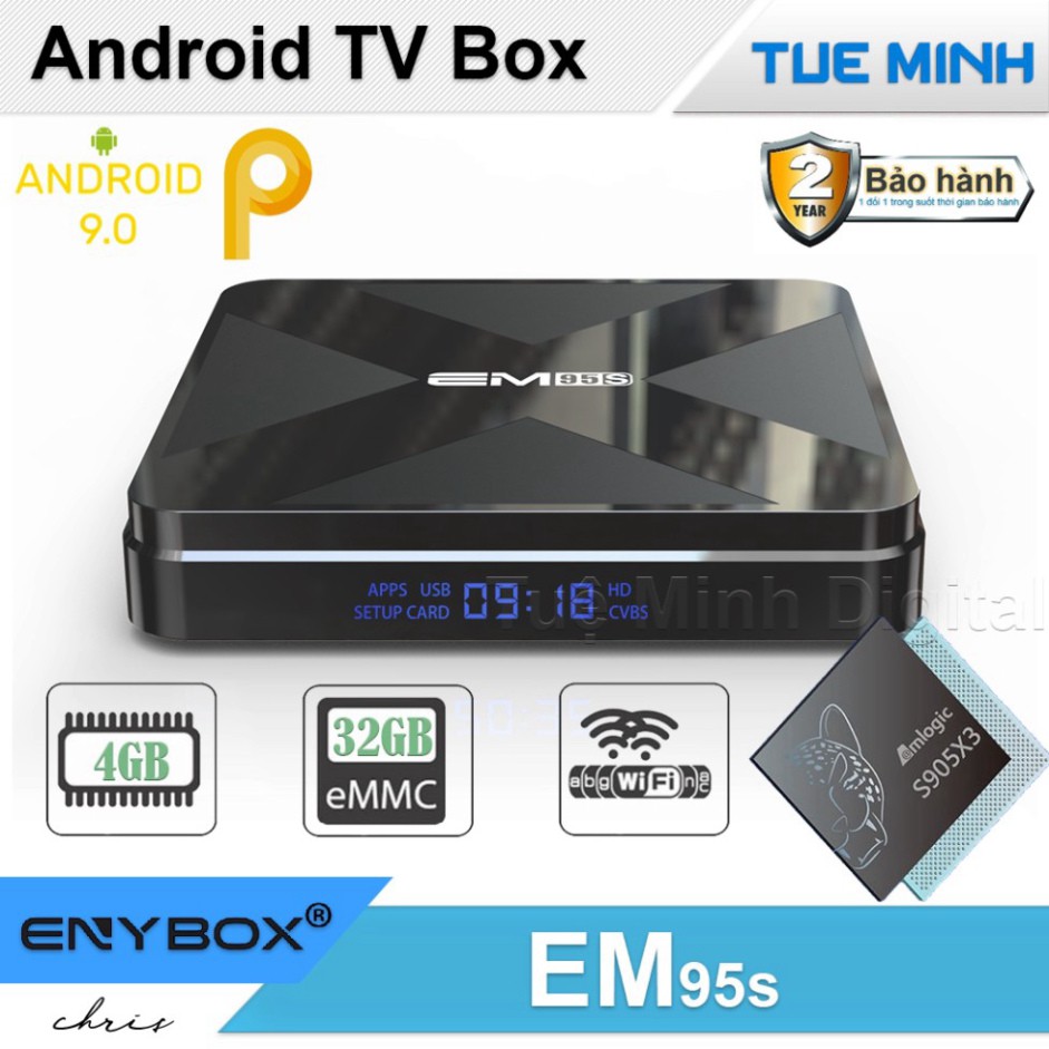 TỔNG CỦ XẢ  Android TV Box EM95s - Amlogic S905X3, 4GB Ram, 32GB bộ nhớ trong, Android 9 TỔNG CỦ XẢ