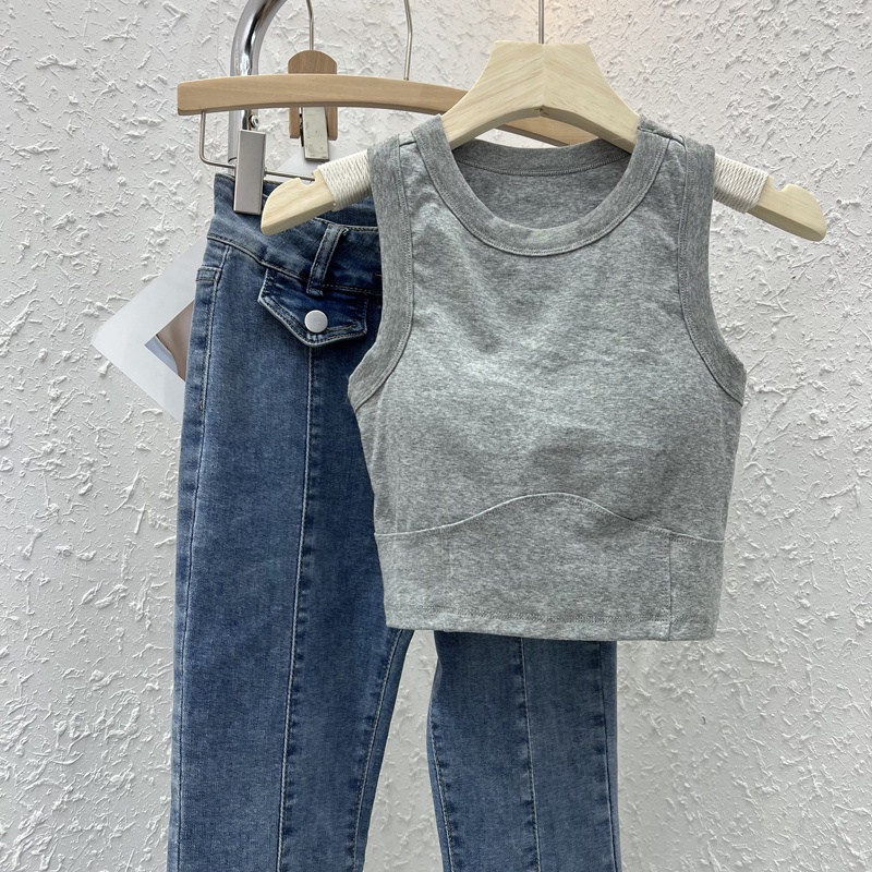 Áo croptop SUXI sát nách màu trơn thời trang mùa hè cho nữ