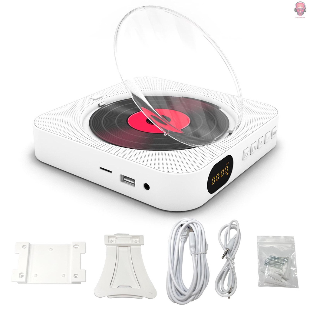 Máy nghe nhạc CD KC-909 tích hợp loa âm thanh nổi với giắc cắm tai nghe 3.5mm có đèn LED và điều khiển từ xa hỗ trợ thẻ nhớ