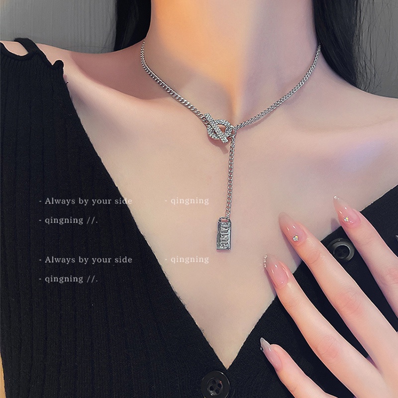 Vòng cổ DREJEW dây xích bằng kim loại phong cách Nhật Hàn