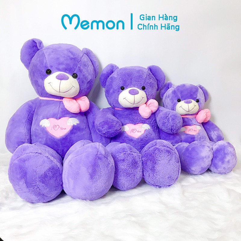 Gấu Bông Teddy Angel Tím Cao Cấp Memon