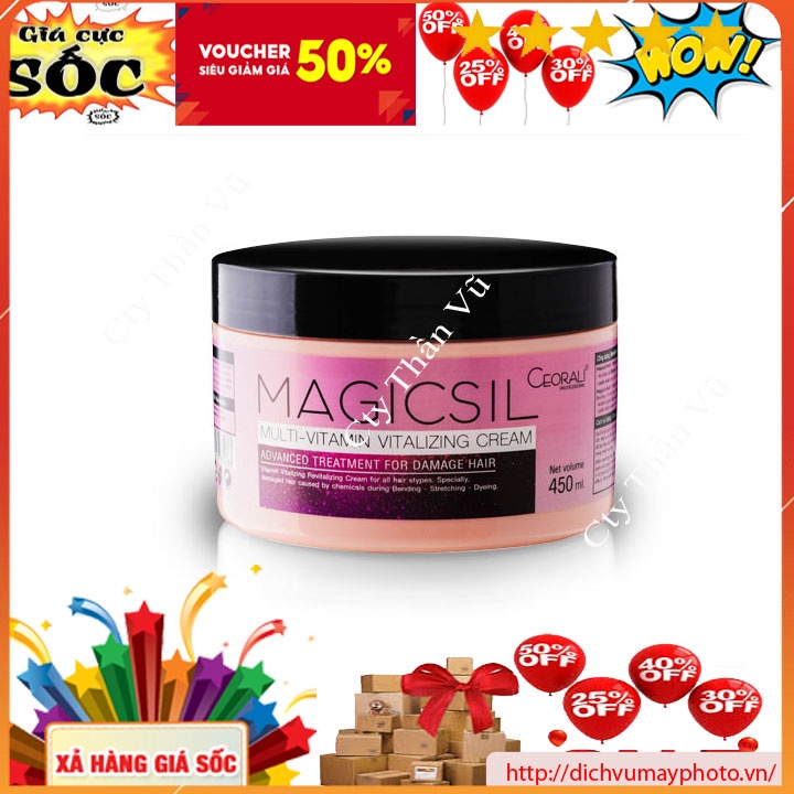 Kem Hấp Hồi Phục Tóc Magicsil Multi- Vitamin Vitazing cream CEORALI Giảm Hiện Tượng Xơ Rối kholinhkienmayin