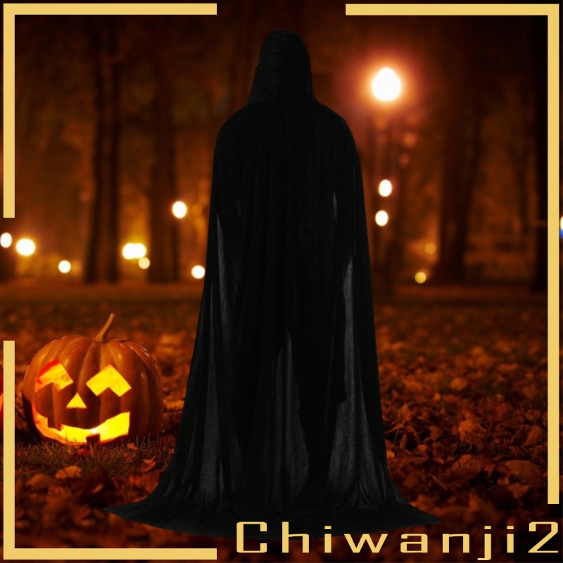 Velvet Hooded Cloak Long Robe Witch Capes Halloween Costume