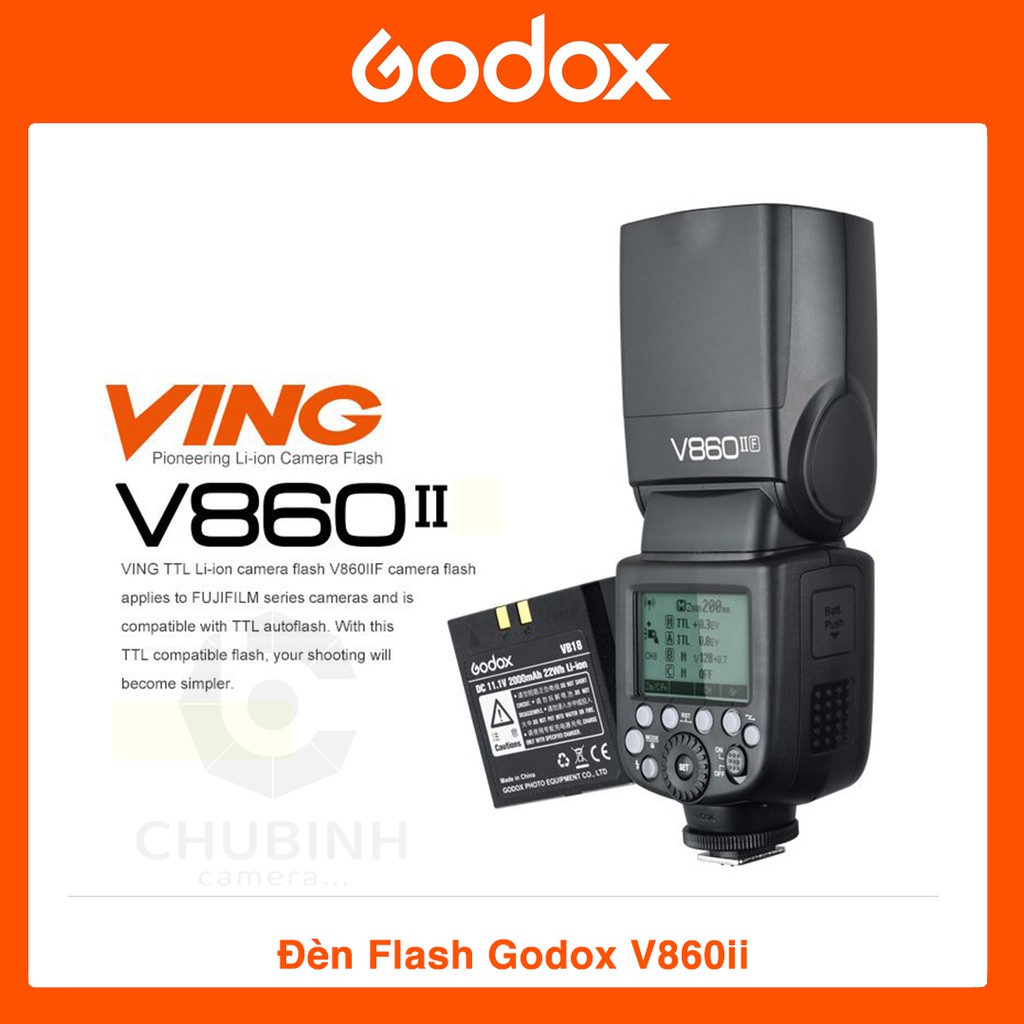 Đèn Flash Godox V860 II I-TTL For Canon/Nikon/Sony/Fuji | Chính Hãng | Bảo hành 12 Tháng