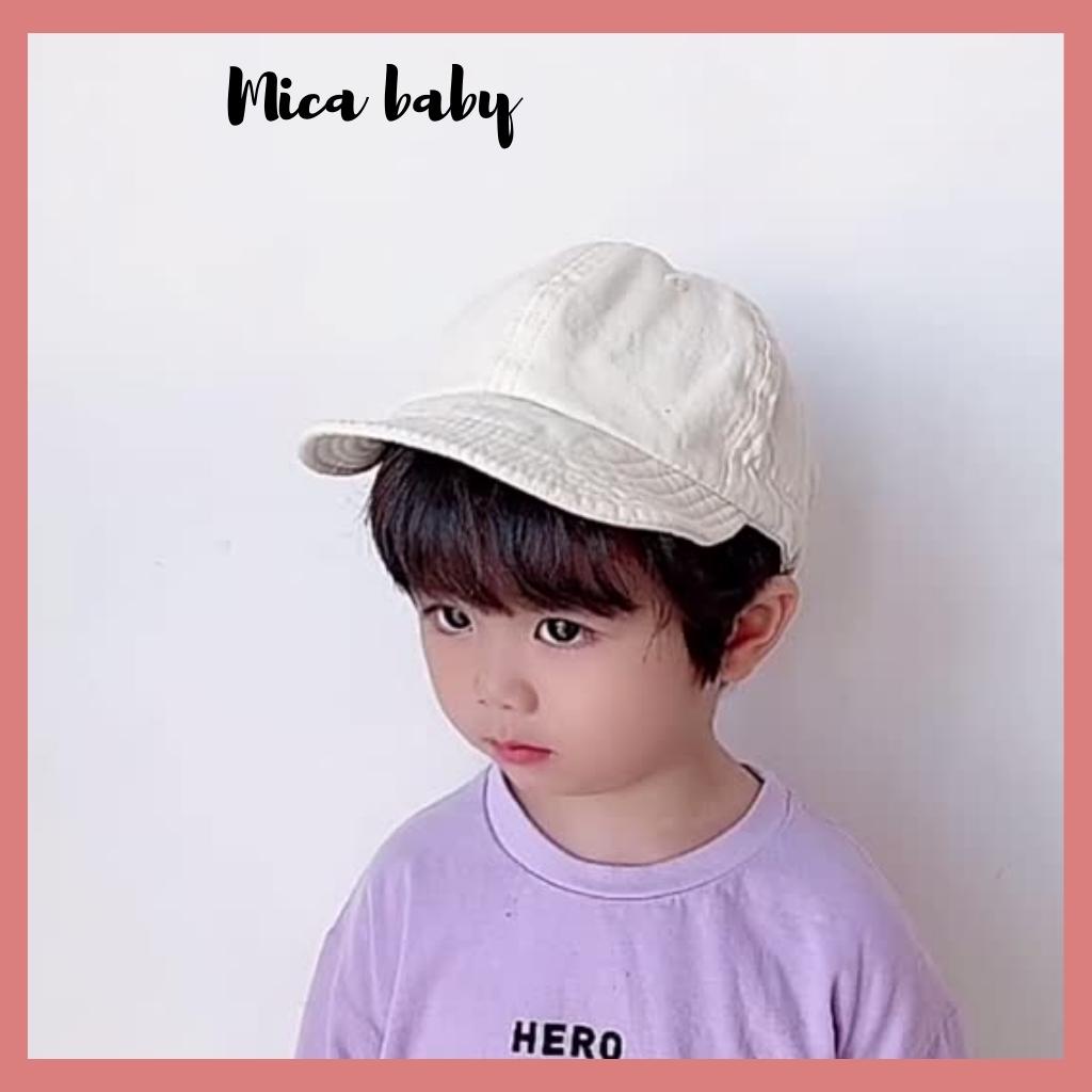 Mũ lưỡi trai vải mềm màu trơn xinh xắn cho bé Mica Baby MH131