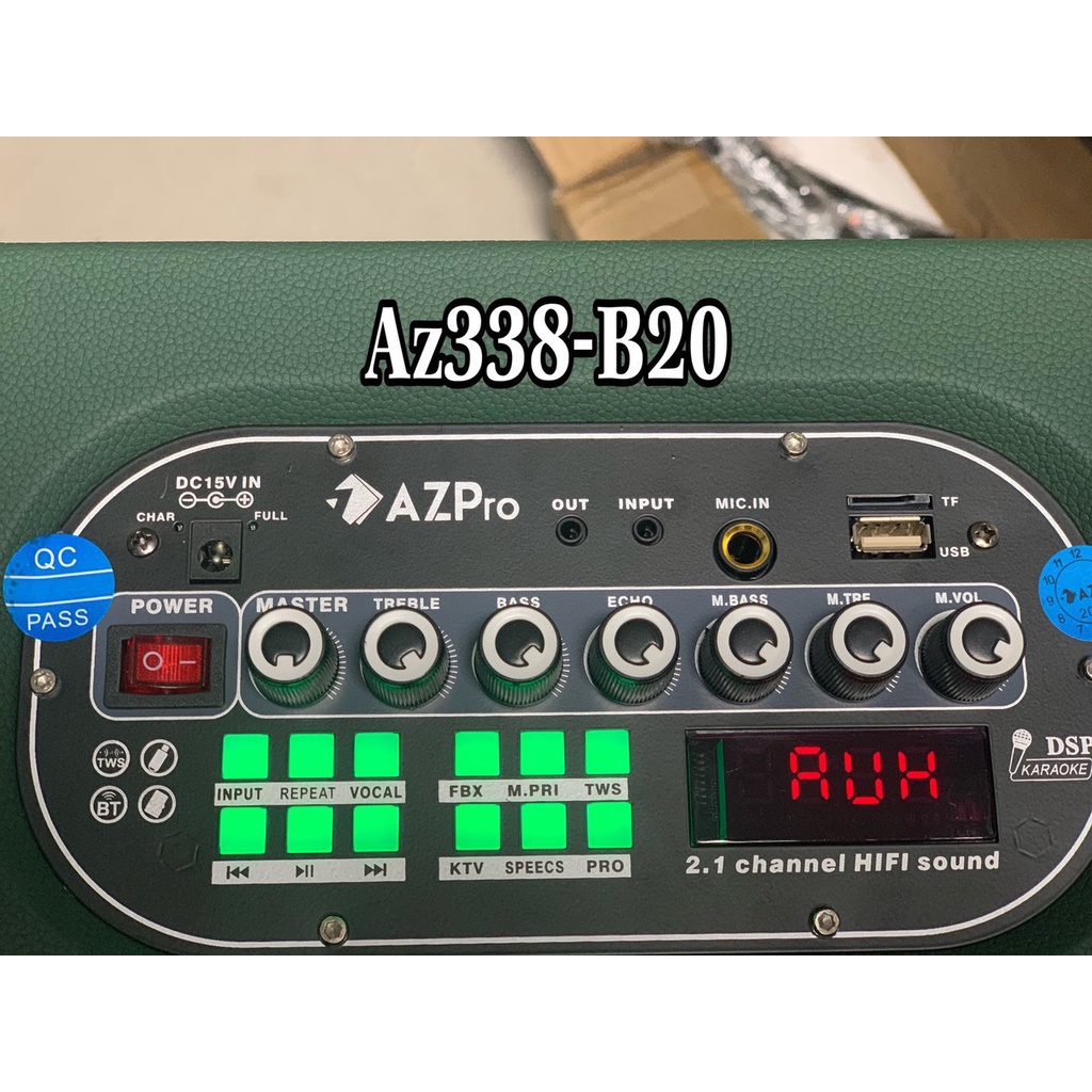 Loa Kéo karaoke AZPRO AZ- 338 Mới 2022, Loa xách tay karaoke AZPro AZ-338