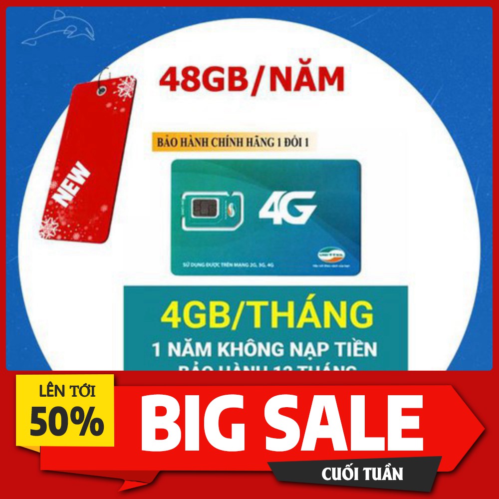 Sim 4G Viettel D500 4Gb/tháng Trọn Gói 1 Năm Không Nạp Tiền