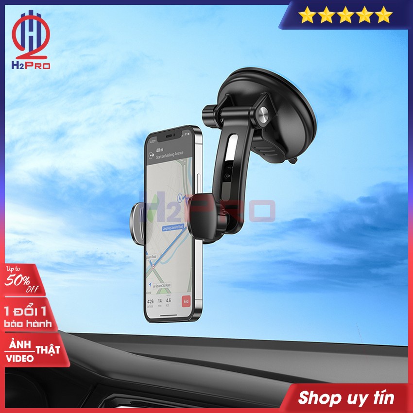Giá Đỡ Điện Thoại Ô Tô 360 Độ Borofone Bh62 Hít Kính, Kẹp Điện Thoại Ô Tô Gắn Taplo Kính Đa Năng Cao Cấp-H2Pro Tech