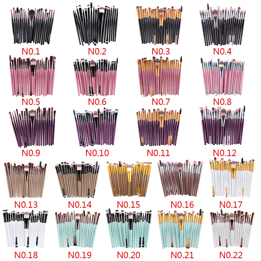 [Hàng mới về] Set 20 cọ trang điểm mắt lông cọ mềm làm đẹp cho nữ