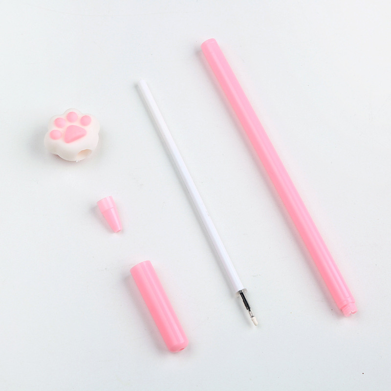 1 Bút Bi Mực Đen Ngòi 0.5mm Hình Dấu Chân Mèo Dễ Thương