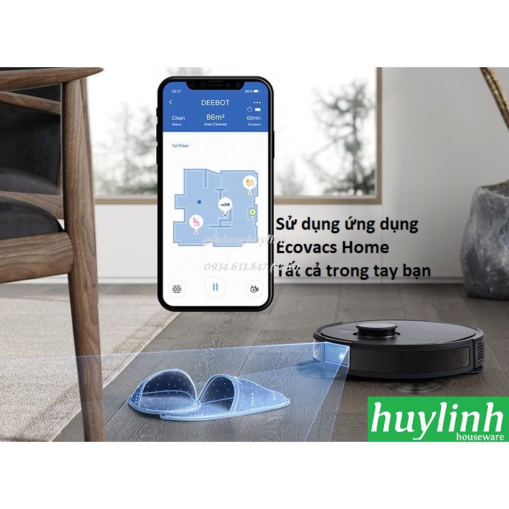 Robot hút bụi lau nhà Ecovacs Deebot OZMO T8 AIVI [DBX11-11] - Quốc Tế - Chính hãng BH 18 tháng