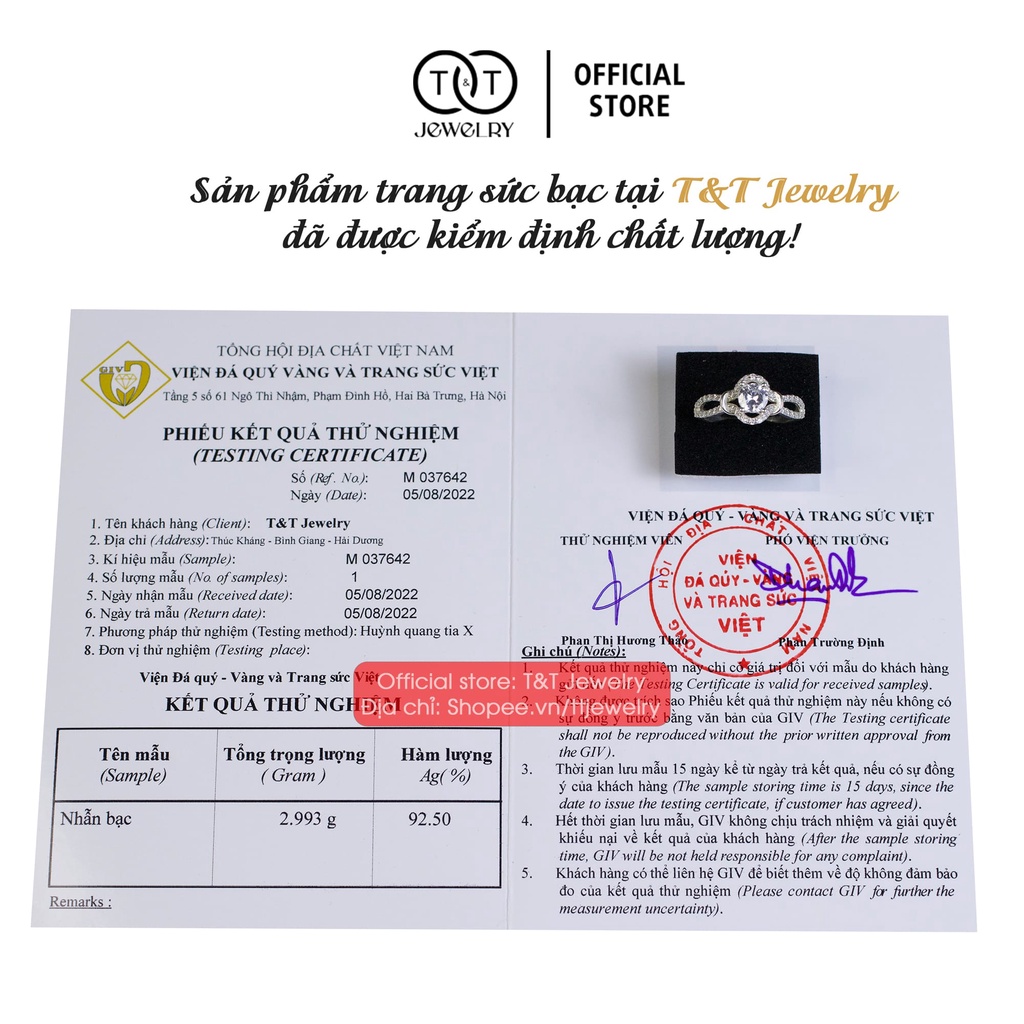Nhẫn Bạc Nữ Họa Tiết Đan Vô Cực Cá Tính s925 T&amp;T Jewelry cao cấp NN042