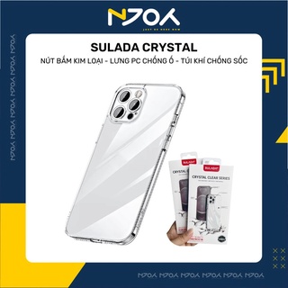 Ốp Lưng Trong Suốt Sulada Crystal Phím Bấm Kim Loại Chống Sốc Lưng Cứng Bảo Vệ Camera Cho Ip 13 Pro Max 12 Pro Max