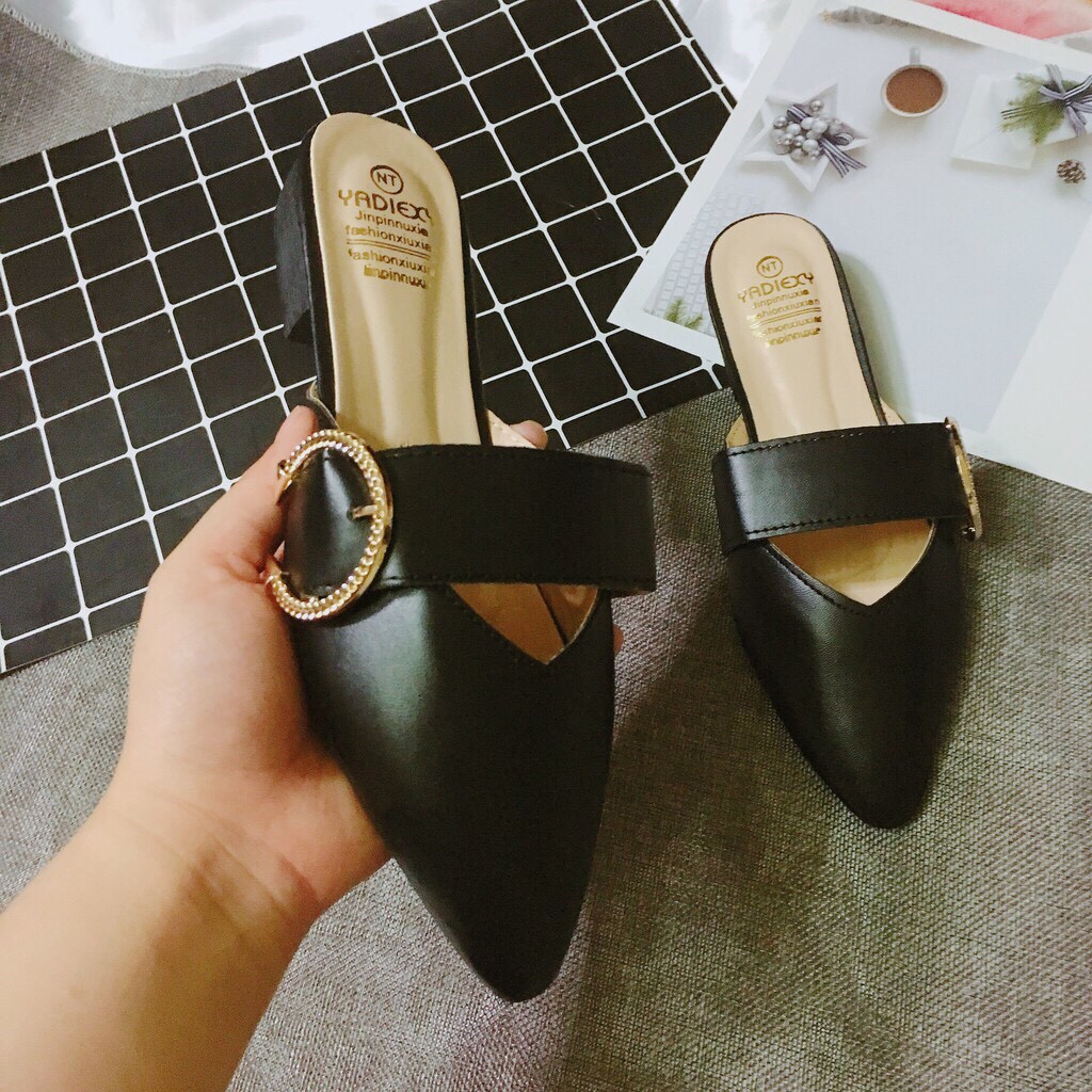 Sục Nữ Mũi Nhọn Gắn Đai Ngang Phong Cách Hàn Quốc Dễ Phối Đồ