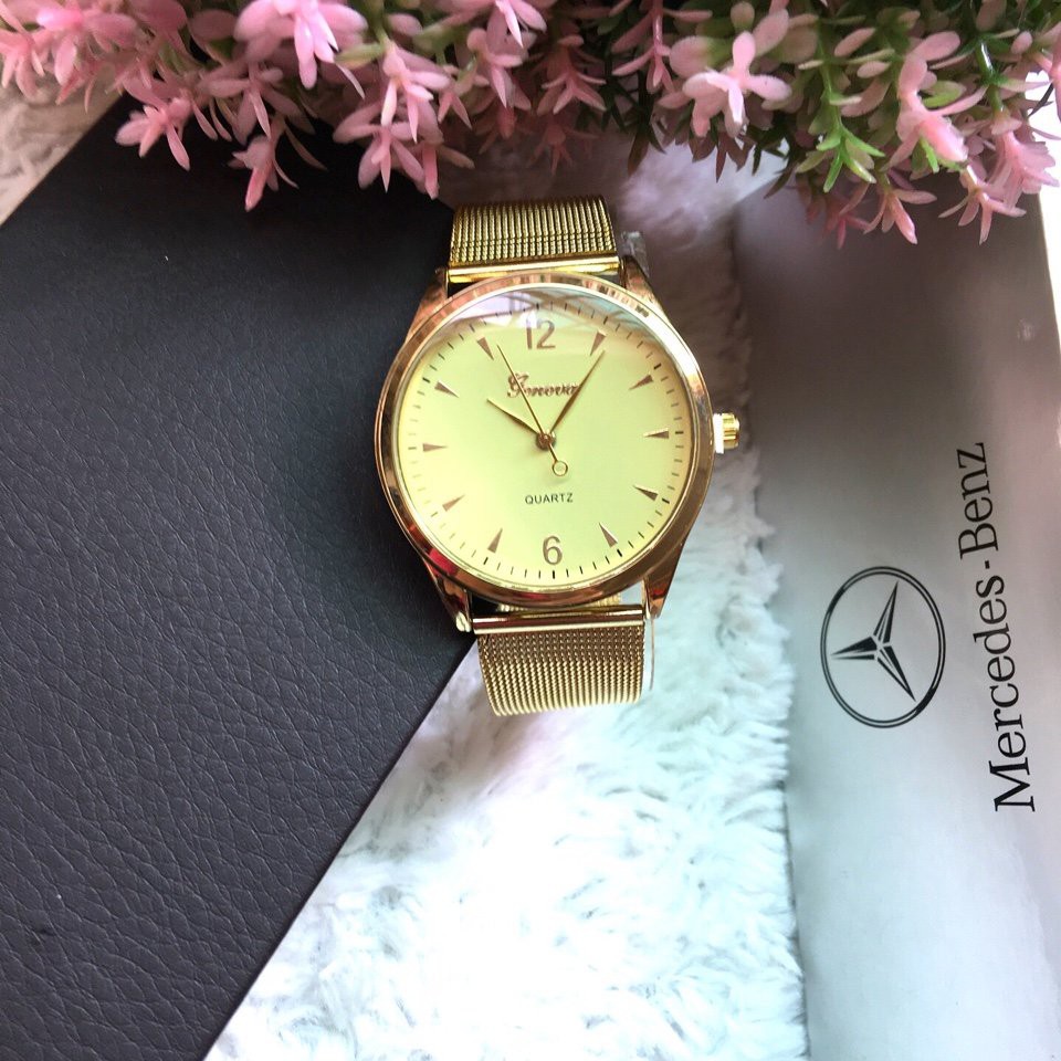 ĐỒNG HỒ NAM NỮ GENEVA DÂY LƯỚI MẠ VÀNG SANG TRỌNG AH564 | BigBuy360 - bigbuy360.vn