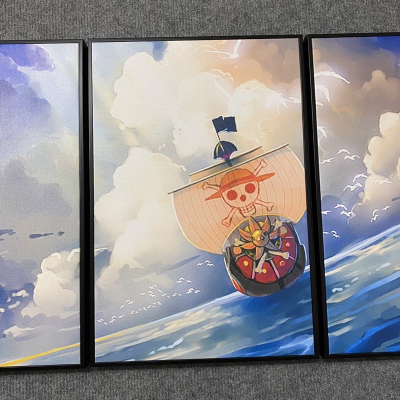 Set 3 Tranh Canvas Cảnh Thuyền Và Biển Của Băng Hải Tặc Luffy