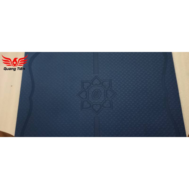 Thảm tập Yoga cao cấp định tuyến nhập khẩu 6 li 2 lớp chính hãng màu xanh dương đậm ( hàng chính hãng-loại 1)