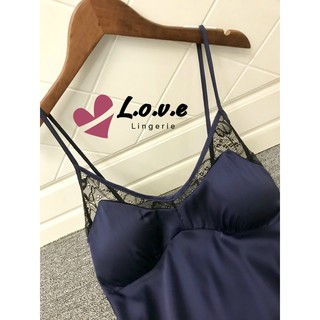Váy ngủ phi lụa 2 dây viền ren