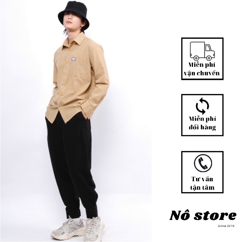Áo sơ mi caro nam thời trang form suông rộng Nô Store
