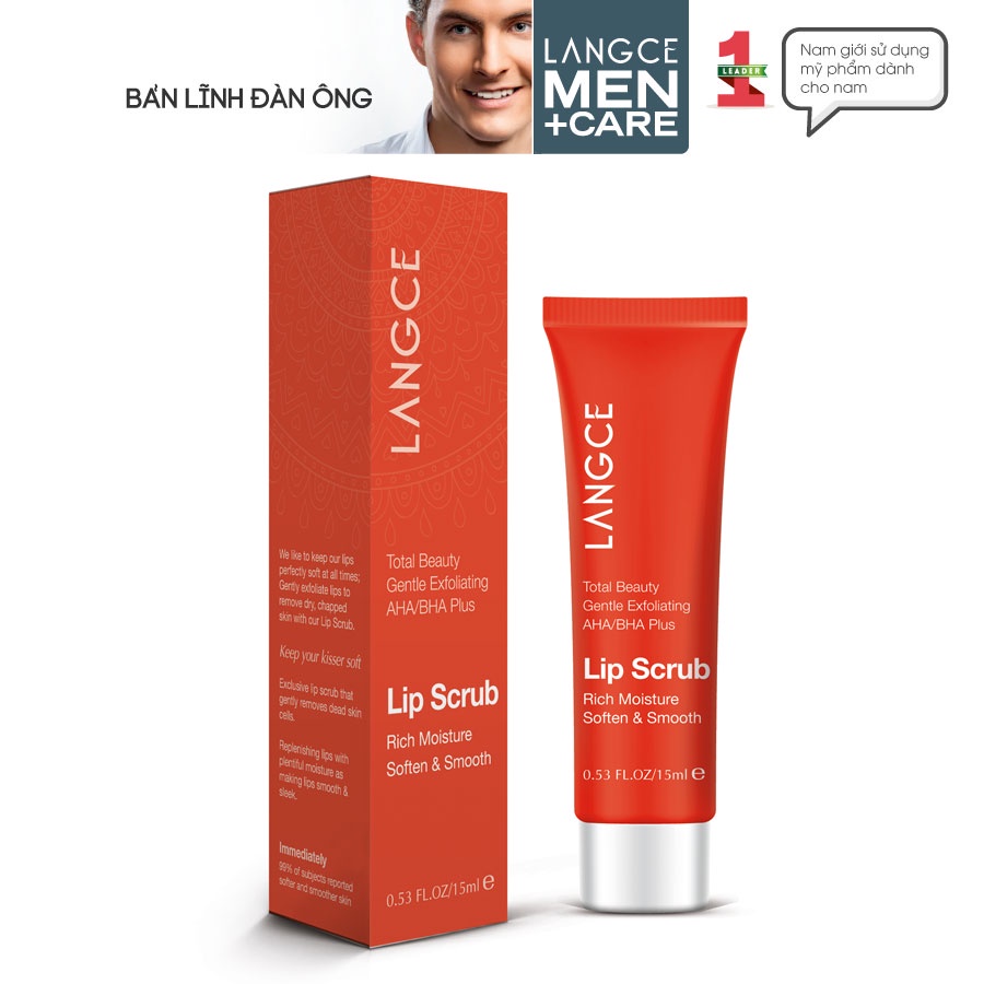 GEL LÀM SẠCH TẾ BÀO CHẾT CHO MÔI - 1 PHÚT - TRÁI CÂY 15ml LANGCE DÀNH CHO NAM