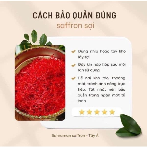 Nhụy hoa nghệ tây saffron bahraman iran, saffron bahraman tây á chính hãng - ảnh sản phẩm 6