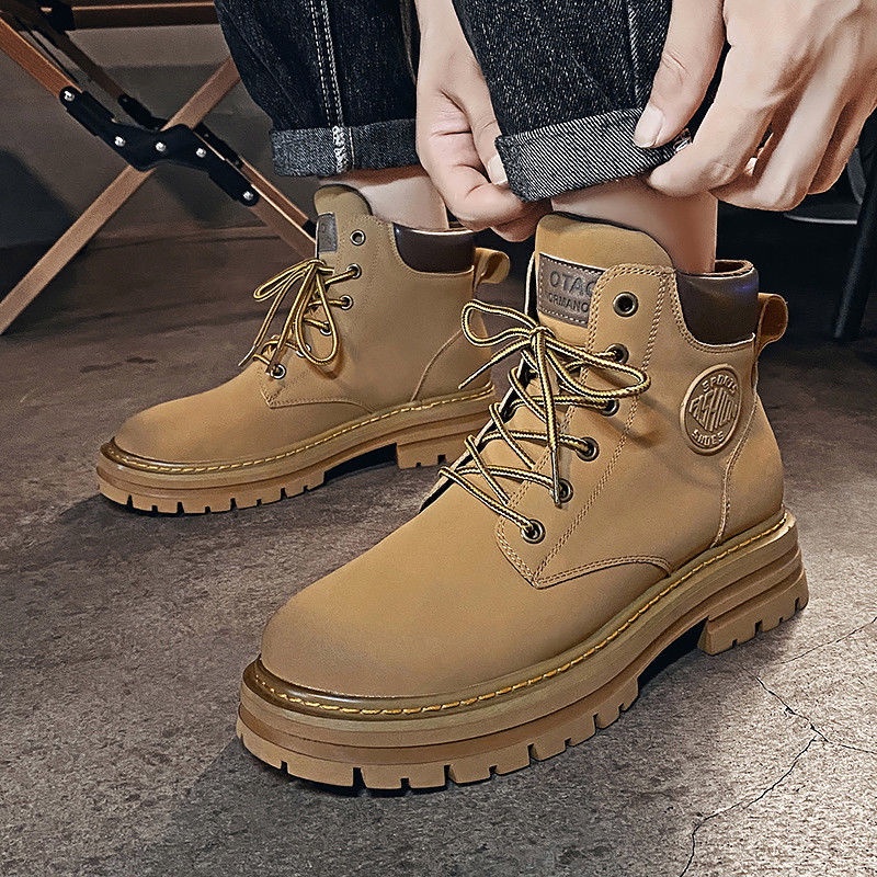 Giày Bốt Martin Da Đế Dày Phong Cách Anh Quốc Thời Trang Mùa Thu 2022 Cho Nam