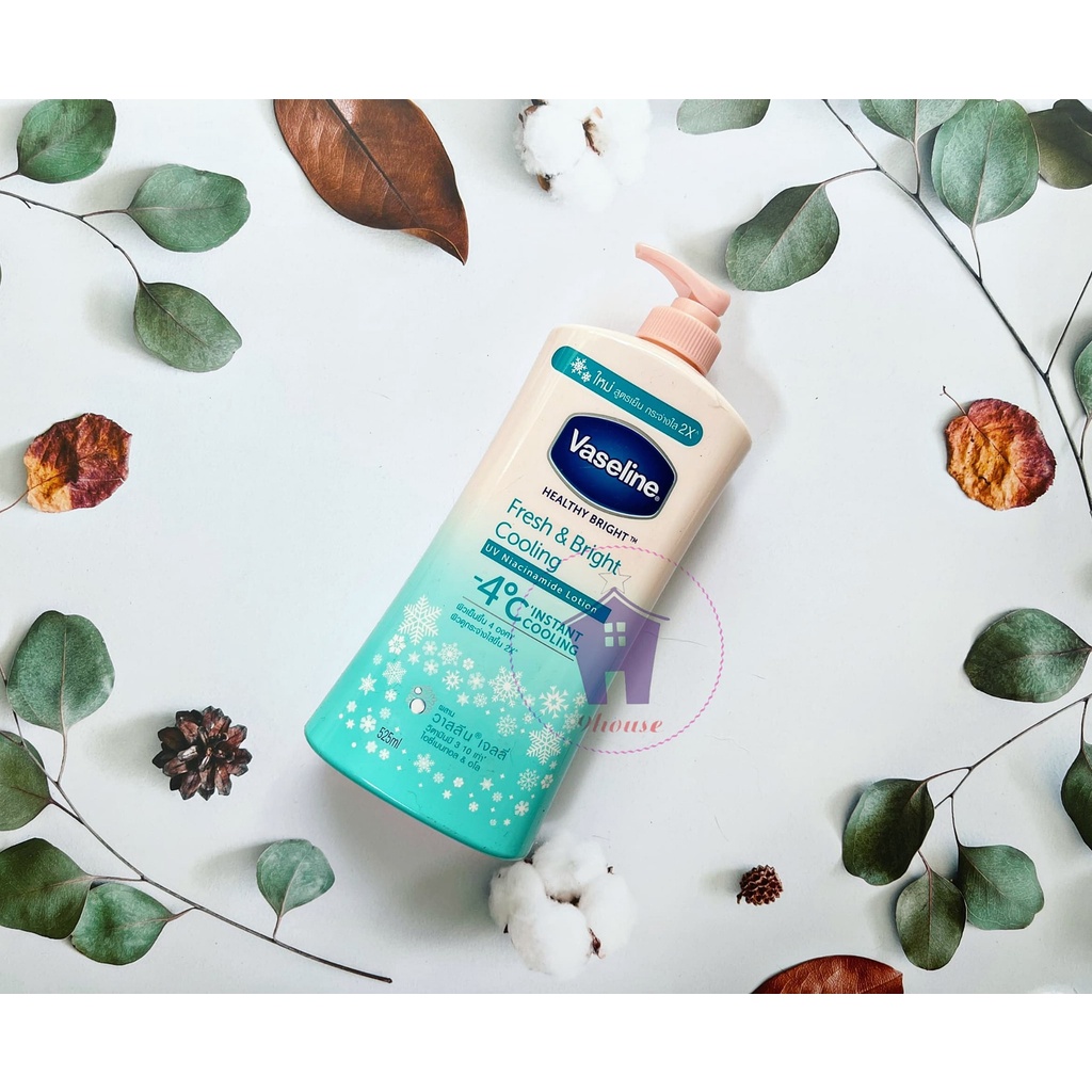 01 Lotion Dưỡng Thể Lạnh -4°C Vaseline Fresh &amp; Bright Cooling Thái Lan 525ml