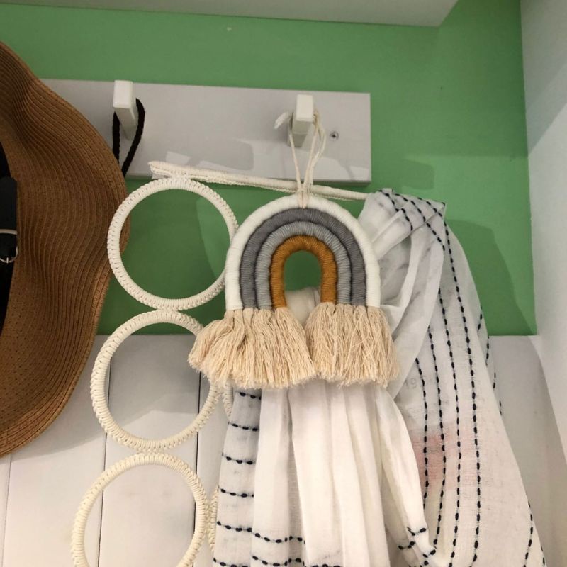 ✿ Cầu Vồng Đan Macrame Thủ Công Nhiều Màu Sắc Treo Tường Trang Trí Phòng Trẻ Em / Lớp Học