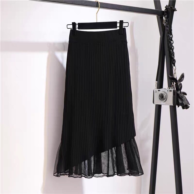 Chân váy len phối voan đuôi cá mẫu mới sành điệu tôn vóc dáng FREE SHIP