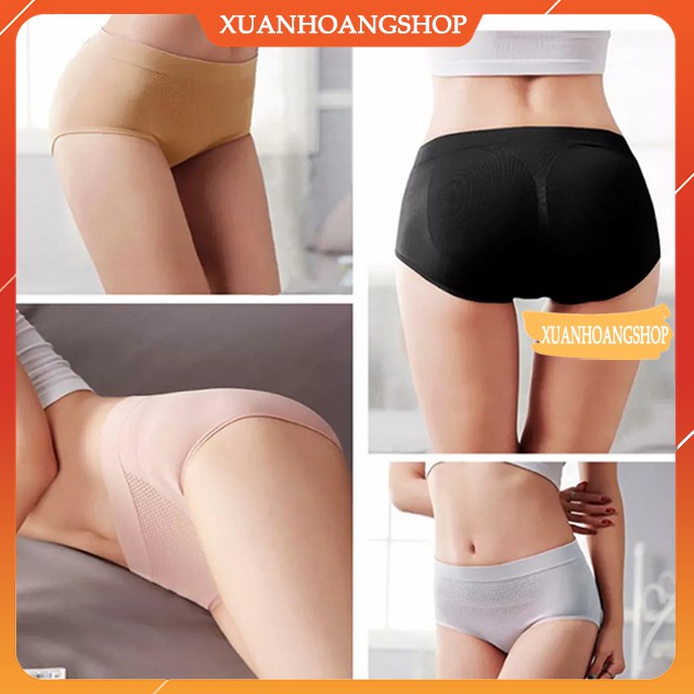 Quần Chip Nữ Đẹp Sexy Cao Cấp Nâng Mông Lót Kháng Khuẩn Vải Cotton Màu Đen Da Free Size Lớn Nhỏ  Gợi Cảm Siêu Hot QL