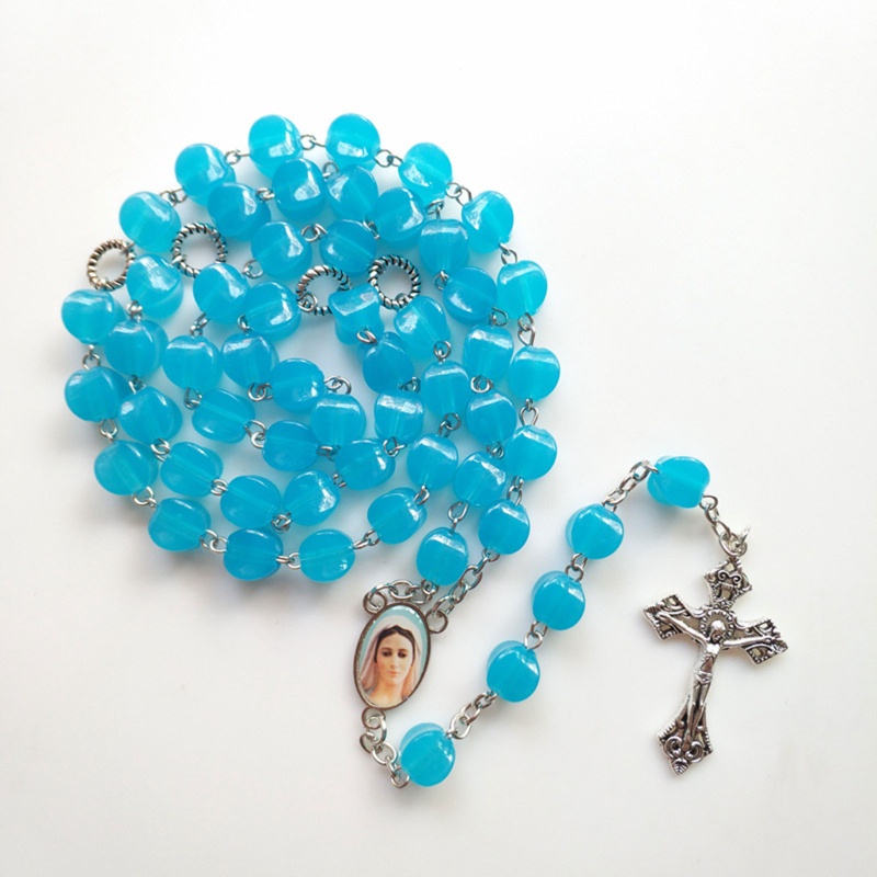 Chuỗi Hạt Đeo Cổ Bằng Thủy Tinh Hình Chữ Thập Thời Trang