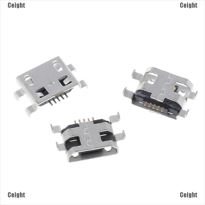 (Cei) 10 Pcs type B micro usb 5 pin female charger mount jack connector port socket  _cei