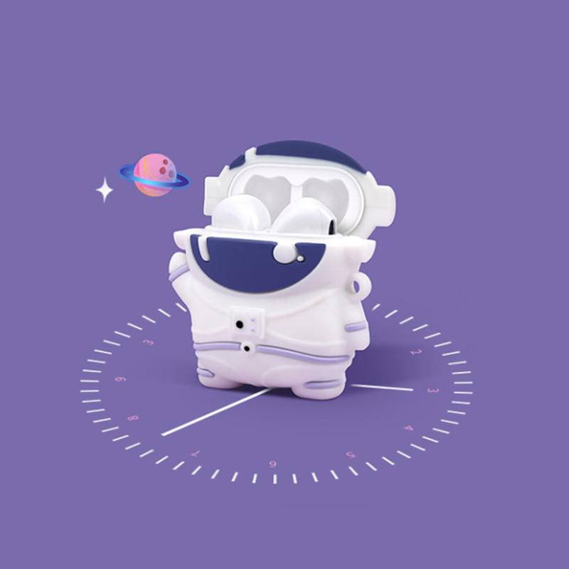 Ốp silicon hình phi hành gia 3D chống rơi bảo vệ hộp sạc tai nghe thích hợp cho Airpods 1 2 Pro