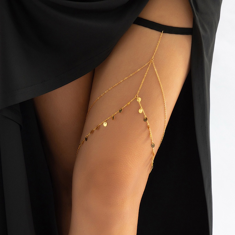 Chuỗi Vòng Đeo Đùi Tua Rua Bằng Hợp Kim Tinh Tế Phong Cách Punk Dành Cho Nữ Đi Tiệc Hóa Trang