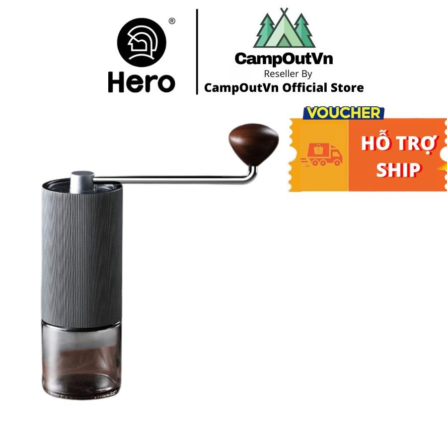 Cối xay cà phê cầm tay HERO S02, thân Nhôm sọc Lưỡi xay thép điều chỉnh mức xay mịn cho Staresso campoutvn A369