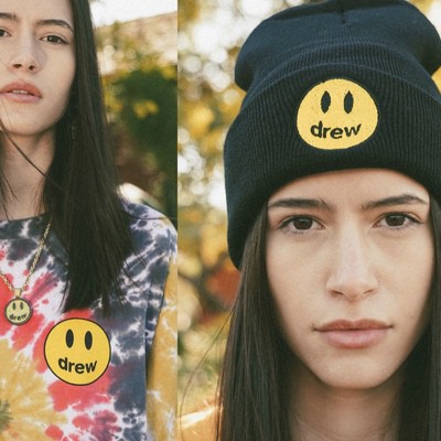 Mũ trùm đầu dệt kim họa tiết mặt cười phong cách Justin Bieber