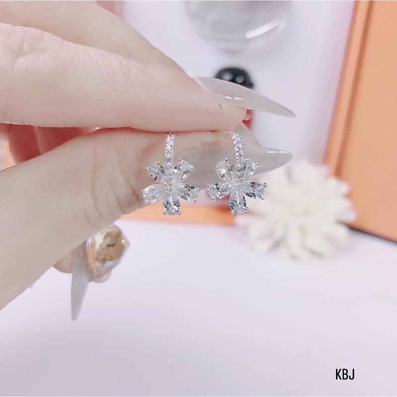 Bông tai nữ siêu xinh, chất liệu bạc ta. Sáng đẹp lung linh Mainomi Shop Bạc Xinh
