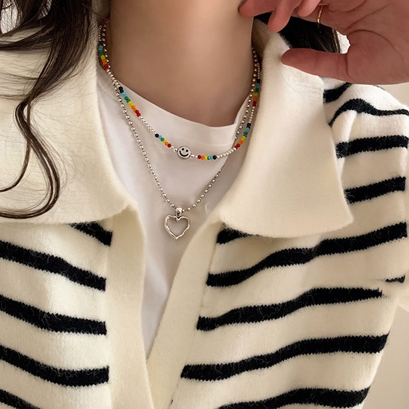 Dây Chuyền Mặt Cười Pha Lê Màu Cầu Vồng Dễ Thương 19A1619