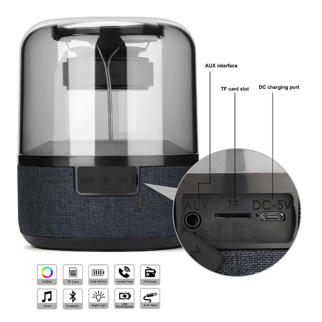 Loa Bluetooth Không Dây NOVA Z5 Bảy Màu Có Đèn Led 3D Âm Thanh Siêu Trầm Trong Suốt