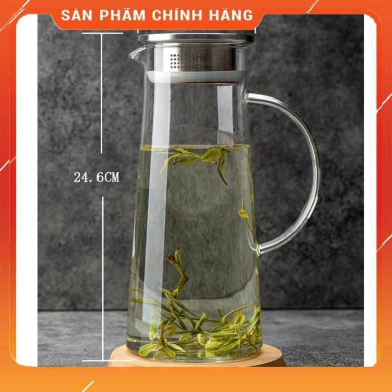 CHÍNH HÃNG -  Ấm pha trà Deli  inox 1300ml,bình pha trà thủy tinh ,bình ủ trà cao cấp,bình đựng nước 1300ml | BigBuy360 - bigbuy360.vn