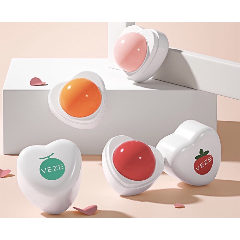 Son dưỡng nội địa Trung có màu không màu VEZE profusion and lip balm vỏ trái tim 4 màu mùi siêu cute