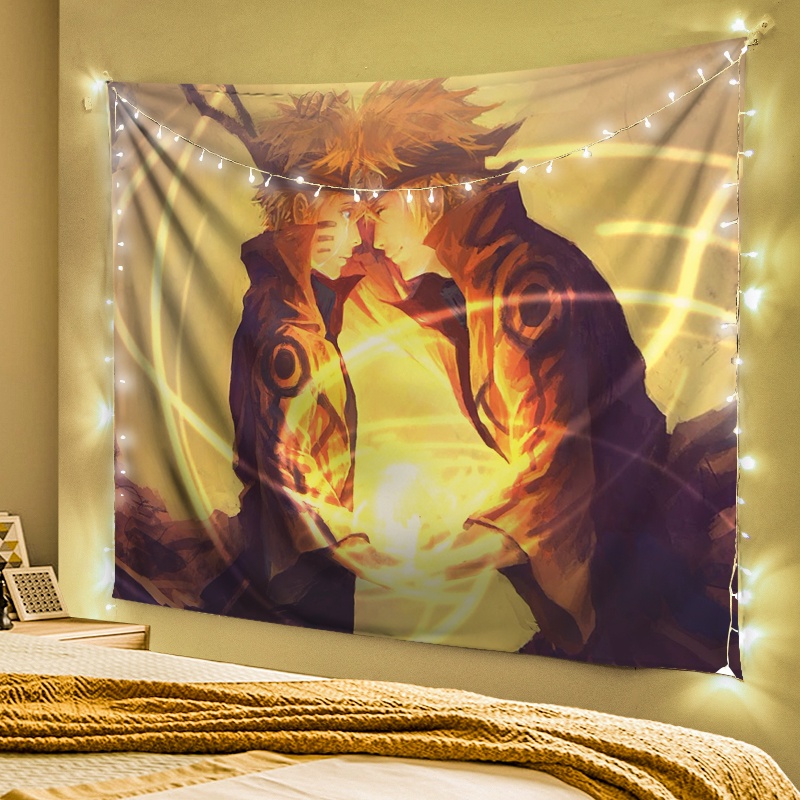 Tranh Vải Decor Naruto Chất Liệu Lụa Cao Cấp - Tặng Kèm Đèn Led