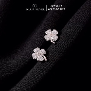 Bông tai bạc nữ cỏ 4 lá may mắn, khuyên tai bạc ta Daria Silver