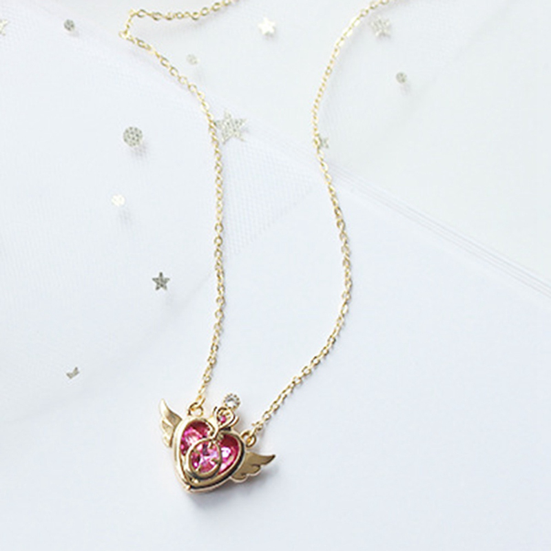 Dây chuyền kiểu Sailor Moon màu hồng