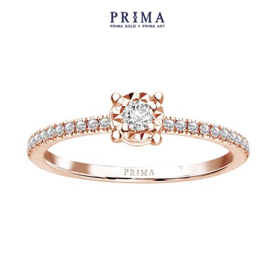 PRIMA Nhẫn Kim Cương -  18K - BST Stack Rings - Màu Rose Gold - 105R3980