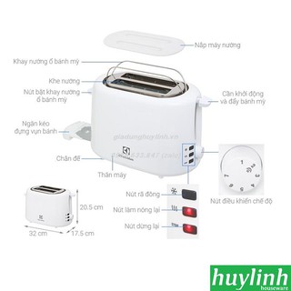 Máy nướng bánh mì Electrolux ETS1303W - 870W