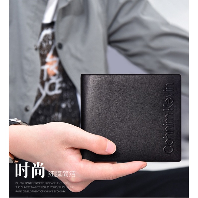 Ví Nam Da Bò Dáng Ngang Nhỏ Gọn Cao Cấp Thương Hiệu Cohnim Kevin Da Bò Lớp Đầu Tiên Mềm Đẹp Bền Dây Kéo An Toàn Full Box
